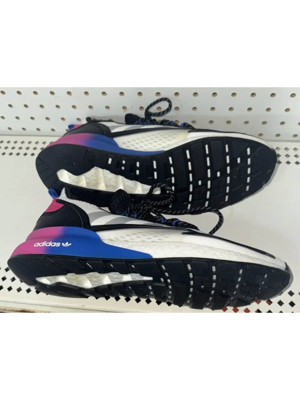 Adidas ZX 2K Boost Mens Athletic Shoes Sneakers Size 10 White Purple Pink Blue